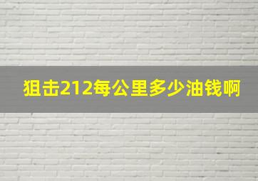 狙击212每公里多少油钱啊