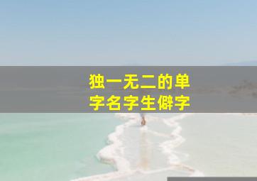 独一无二的单字名字生僻字