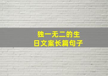 独一无二的生日文案长篇句子