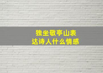 独坐敬亭山表达诗人什么情感