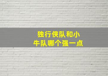 独行侠队和小牛队哪个强一点