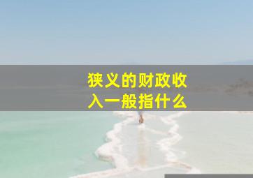 狭义的财政收入一般指什么