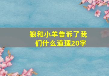 狼和小羊告诉了我们什么道理20字