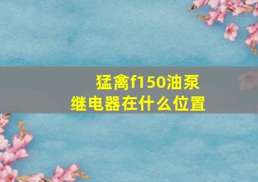 猛禽f150油泵继电器在什么位置