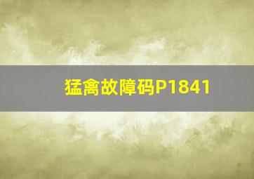 猛禽故障码P1841