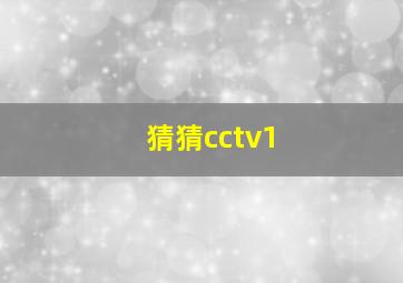 猜猜cctv1