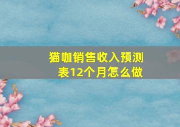 猫咖销售收入预测表12个月怎么做