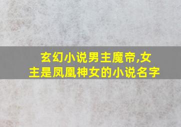 玄幻小说男主魔帝,女主是凤凰神女的小说名字