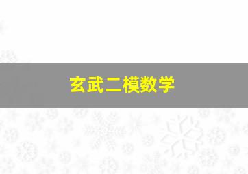 玄武二模数学