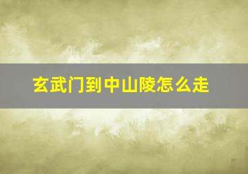 玄武门到中山陵怎么走