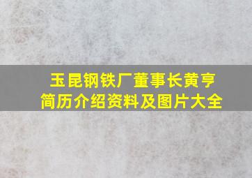 玉昆钢铁厂董事长黄亨简历介绍资料及图片大全