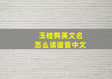 玉桂狗英文名怎么读谐音中文