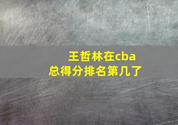 王哲林在cba总得分排名第几了