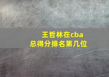 王哲林在cba总得分排名第几位