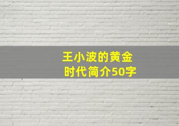 王小波的黄金时代简介50字