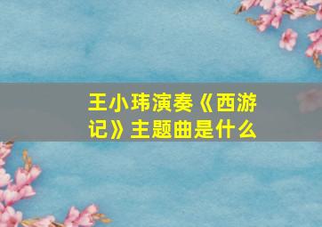 王小玮演奏《西游记》主题曲是什么