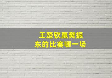 王楚钦赢樊振东的比赛哪一场