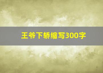 王爷下轿缩写300字