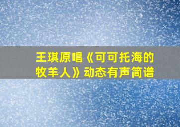 王琪原唱《可可托海的牧羊人》动态有声简谱