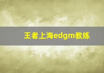 王者上海edgm教练