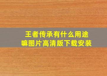 王者传承有什么用途嘛图片高清版下载安装