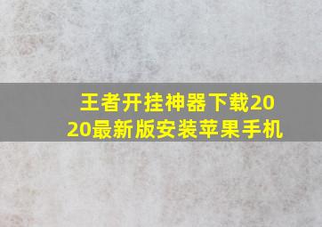 王者开挂神器下载2020最新版安装苹果手机