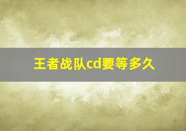 王者战队cd要等多久