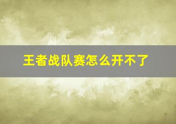 王者战队赛怎么开不了