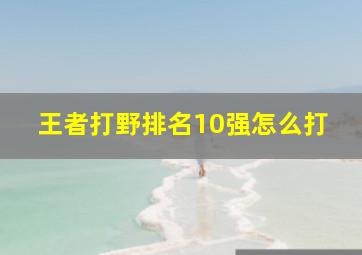 王者打野排名10强怎么打