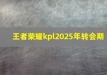 王者荣耀kpl2025年转会期