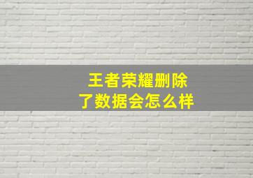 王者荣耀删除了数据会怎么样