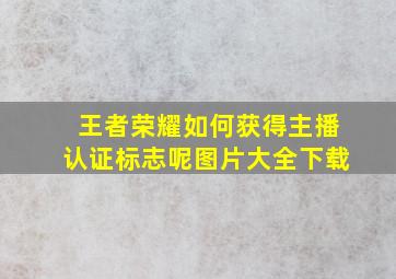 王者荣耀如何获得主播认证标志呢图片大全下载