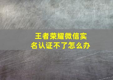 王者荣耀微信实名认证不了怎么办