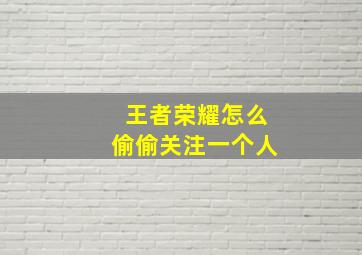 王者荣耀怎么偷偷关注一个人