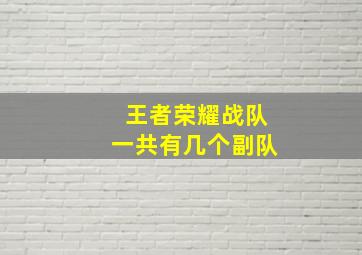 王者荣耀战队一共有几个副队