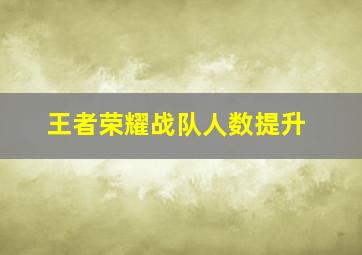 王者荣耀战队人数提升