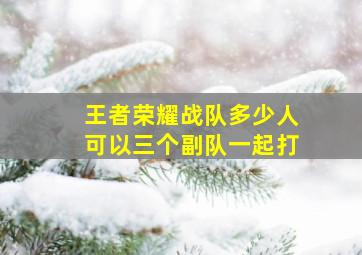 王者荣耀战队多少人可以三个副队一起打