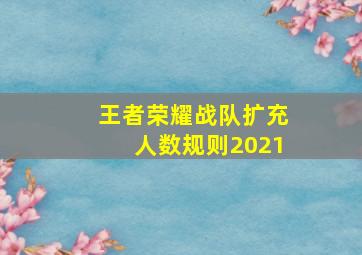 王者荣耀战队扩充人数规则2021