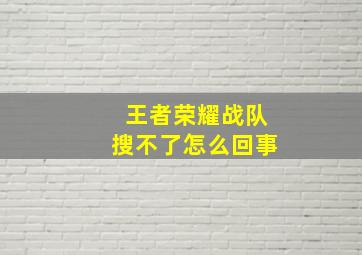 王者荣耀战队搜不了怎么回事