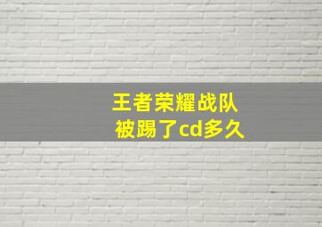 王者荣耀战队被踢了cd多久