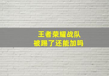 王者荣耀战队被踢了还能加吗