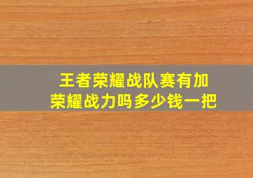 王者荣耀战队赛有加荣耀战力吗多少钱一把