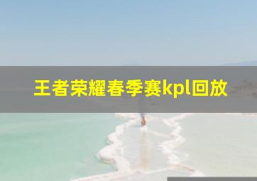 王者荣耀春季赛kpl回放