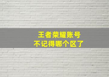 王者荣耀账号不记得哪个区了