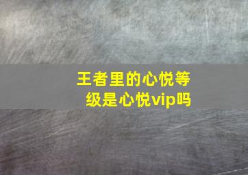 王者里的心悦等级是心悦vip吗