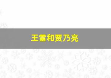 王雷和贾乃亮