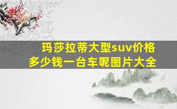 玛莎拉蒂大型suv价格多少钱一台车呢图片大全