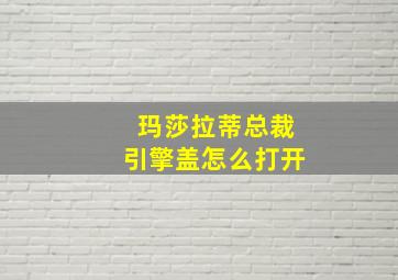 玛莎拉蒂总裁引擎盖怎么打开