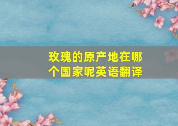 玫瑰的原产地在哪个国家呢英语翻译