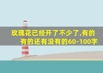 玫瑰花已经开了不少了,有的有的还有没有的60-100字